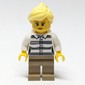 Criminal, Prison Shirt, Dark Tan Legs, Bright Light Yellow Hair