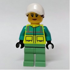 Ambulance Driver, Vibrant Yellow Safety Vest, White Cap (fig-012036)