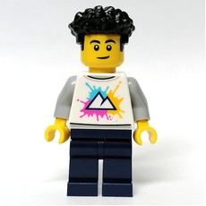 Man, White Shirt, Dark Blue Legs, Black Hair (fig-012045)