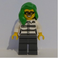 Criminal, Prison Shirt, Bright Green Hair (fig-012065)
