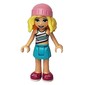 Stephanie - Silver Top, Medium Azure Skirt, Bright Pink Hat