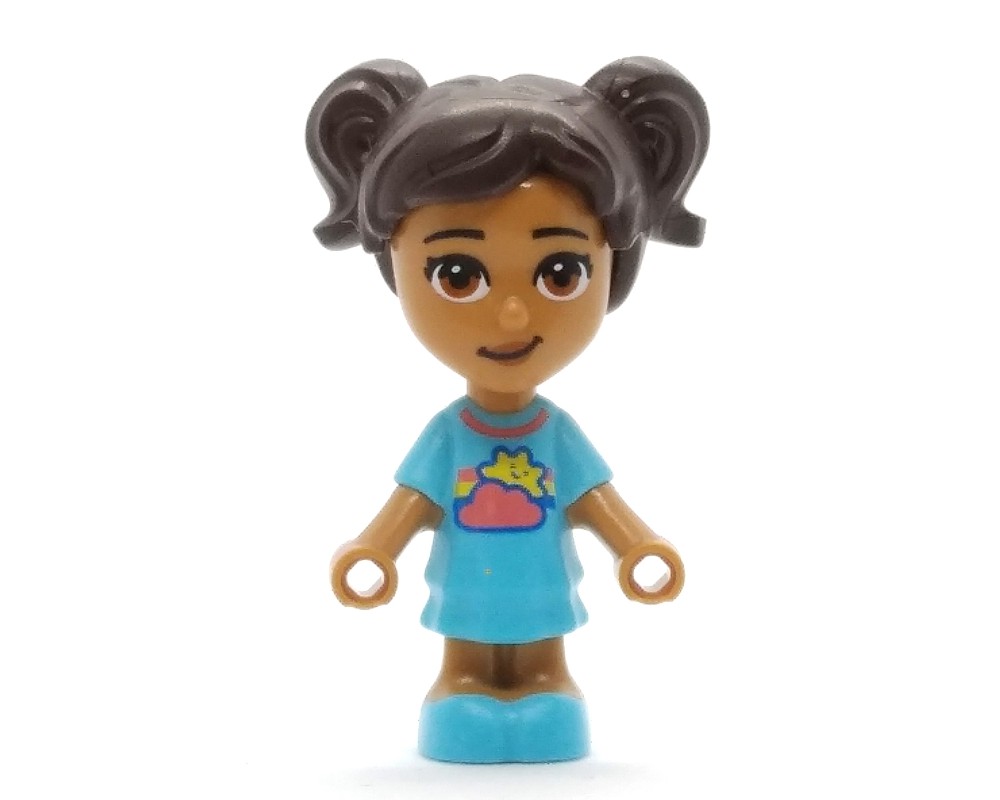 LEGO Set fig-012145 Maya - Medium Azure Dress, Dark Brown Hair ...