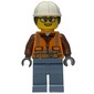 Construction Worker, Orange Safety Vest, White Hard Hat