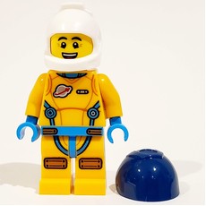 Astronaut, Male, Bright Light Orange Suit, Dark Blue Visor (fig-012171)