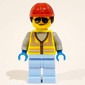 Woman, Vibrant Yellow Safety Vest, Red Hard Hat