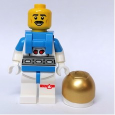 Astronaut, Male, White Suit, Gold Visor, Moustache (fig-012174)