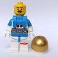 Astronaut, Male, White Suit, Gold Visor, Moustache