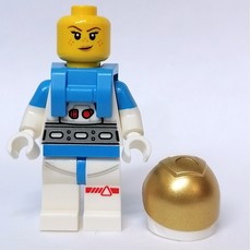 Astronaut, Female, White Suit, Gold Visor, Closed Mouth (fig-012177)