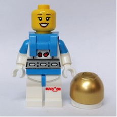 Astronaut, Female, White Suit, Gold Visor, Open Mouth (fig-012178)