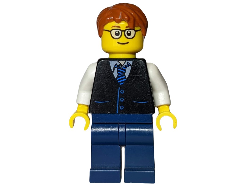 LEGO Set fig-012219 Black Torso, Dark Blue Legs, Dark Orange Hair ...