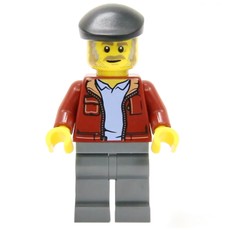 Dark Red Torso, Dark Bluish Gray Legs, Black Cap (fig-012286)