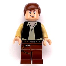 Han Solo, Black Vest, Reddish Brown Legs, Black Eyes - 3626c Head (fig-012292)