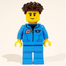 Astronaut, Dark Azure Jumpsuit, Dark Brown Hair (fig-012322)