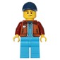 Man, Dark Orange Jacket, Dark Azure Legs, Dark Blue Cap