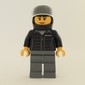 Race Driver, Black Jacket, Dark Bluish Gray Legs, Black Helmet