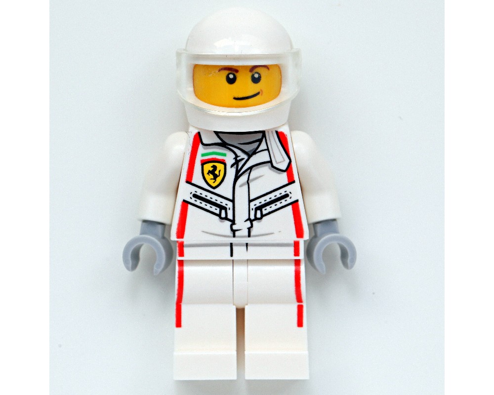 LEGO Set fig-012344 Race Driver, White Ferrari Racing Suit, White ...