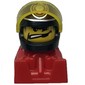Racer - Black Helmet,  Trans-Yellow Visor, Red Body