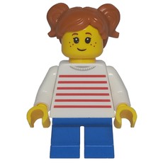 Kid - White Torso, Blue Legs, Dark Orange Hair (fig-012510)