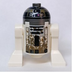 Astromech Droid, R2-D2, Flat Silver Dome, Mud Stains, Dual Sided Printed Body (fig-012565)