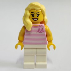 Bright Pink Torso, White Legs, Bright Light Yellow Hair (fig-012596)