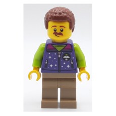 Man, Dark Purple Jacket, Lime Alien Hat (fig-012763)