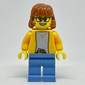 Woman, Bright Light Orange Torso, Medium Blue Legs, Long Dark Orange Hair