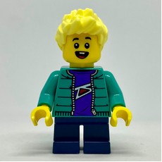 Boy, Dark Turquoise Jacket, Short Dark Blue Legs (fig-012765)
