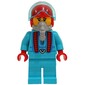 Stunt Rider, Medium Azure Jumpsuit, Red Helmet