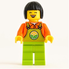 Farmer, Woman, Lime Overalls, Black Hair (fig-012780)