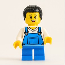 Boy, Blue Overalls, Black Hair (fig-012782)