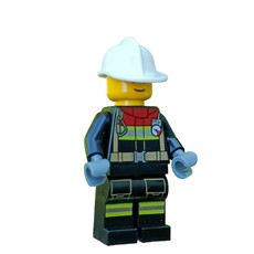 Firefighter - Black Suit, White Helmet (Freddy Fresh) (fig-012784)