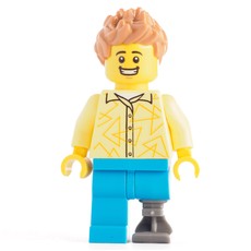 Man, Bright Light Yellow Shirt, Prosthetic Leg (fig-012801)