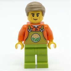 Farmer, Lime Overalls, Dark Tan Hair (fig-012805)