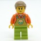 Farmer, Lime Overalls, Dark Tan Hair