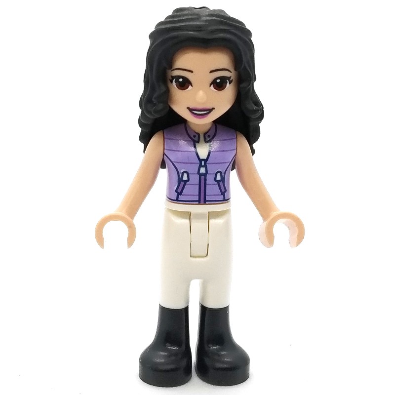 LEGO Set fig-012821 Emma - Lavender Jacket, White Pants, Black Hair ...