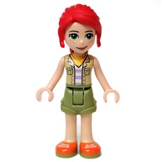 Mia - Bright Light Yellow Jacket, Olive Green Skirt (fig-012827)