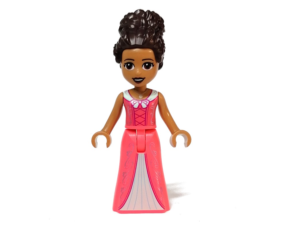 LEGO Set fig-012833 Andrea - Coral Dress, Dark Brown Hair | Rebrickable ...