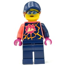 Coral Torso, Dark Blue Legs, Dark Blue Cap, Dark Orange Hair (fig-012849)