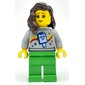 Light Bluish Grey Torso, Bright Green Legs, Dark Brown Hair