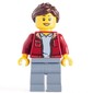 Dark Red Torso, Sand Blue Legs, Dark Brown Hair, Hearing Aid