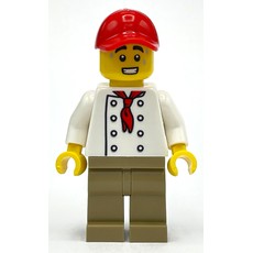 Chef, White Torso, Dark Tan Legs, Red Cap (fig-012869)
