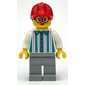 White/Dark Turquoise Torso, Light Bluish Grey Legs, Red Cap with Reddish Brown Hair