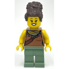Medium Nougat Torso, Sand Green Legs, Dark Brown Hair (fig-012877)