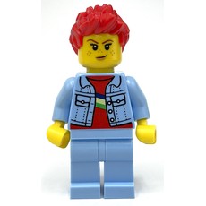 Bright Light Blue Torso and Legs, Red Hair (fig-012878)