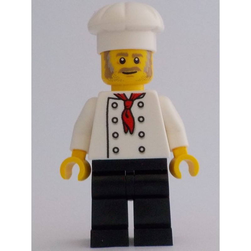 LEGO Set fig-012895 Chef - White Torso, Black Legs, White Hat, Light ...