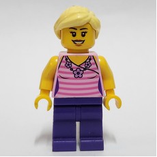 Bright Pink Torso, Dark Purple Legs, Bright Light Yellow Hair (fig-012955)