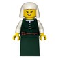 Castle Woman, Dark Green Dress, White Headdress