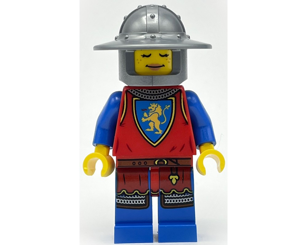 LEGO Set fig-012982 Knight, Woman, Wide Brim Helmet, Eyes Closed ...