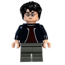 Harry Potter, Dark Blue Jacket with Zipper, Medium Dark Bluish Gray Legs (fig-013035)