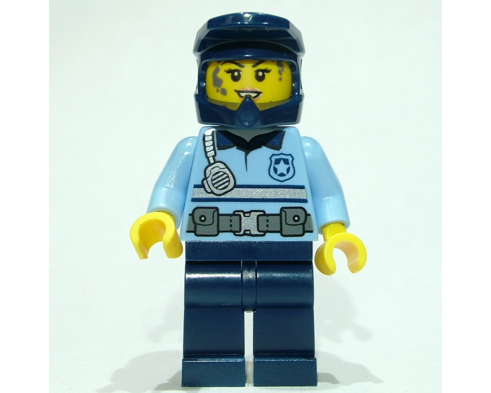 LEGO Set fig-013179 Police Officer - Bright Light Blue Torso, Dark Blue ...